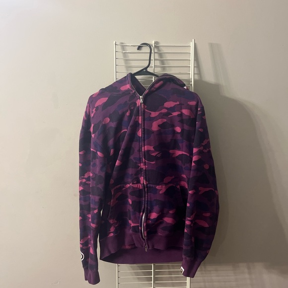 BAPE Color Camo Shark Full Zip Hoodie Purple - Picture 1 of 4